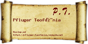 Pfluger Teofánia névjegykártya